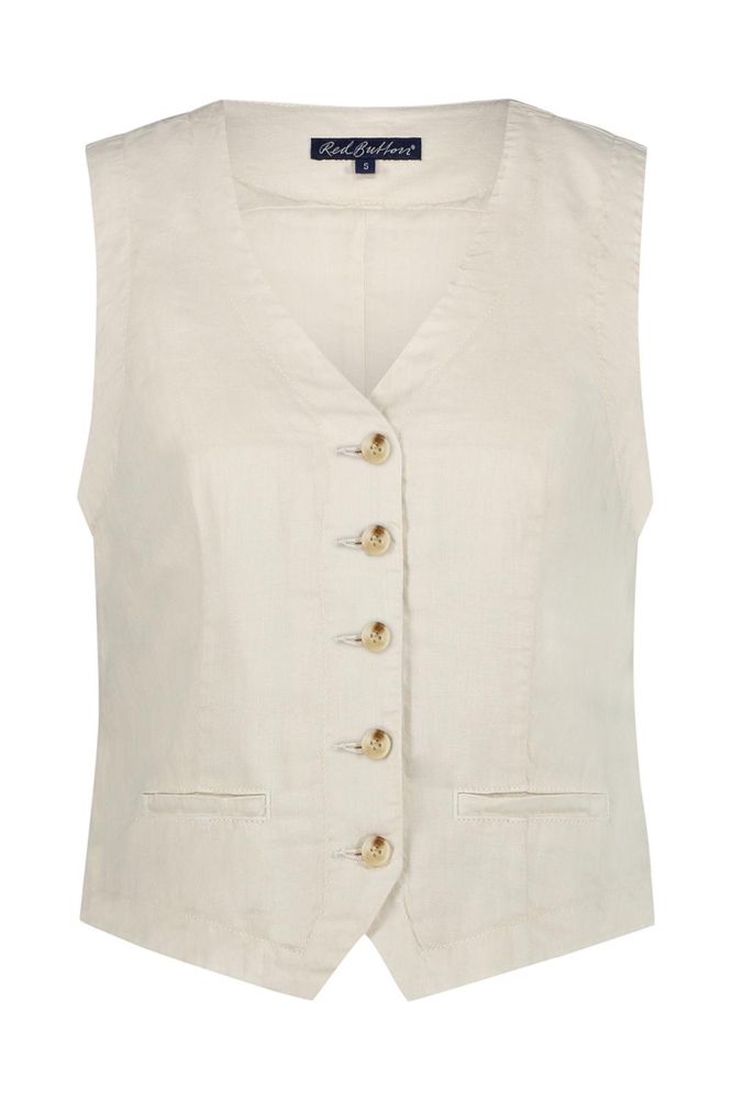 WAISTCOAT COTTON LINEN SRB4506 PEARL